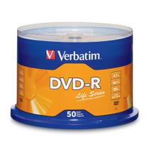 DVD-R Verbatim Life Series 97176 4,7 GB 120 min 16x - pacote com 50 DVD-R Verbatim Life Series 97176 4,7 GB 120 min 16x - pacote com 50