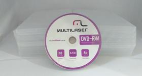 DVD-RW Multilaser 4.7 GB, 4x + 10 Capas Transparente