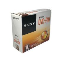 DVD-RW SONY 4.7GB/Go 120MIN 1X-2X CAIXA C/10 UNIDADES