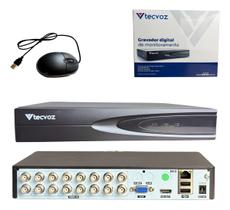 Dvr 16 Canais Gravador Seguranca Full Hd 1080p Tecvoz Bivolt