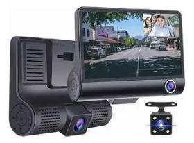 Dvr Automotivo Camera Frontal Interna Ré Grava Imagem E Som