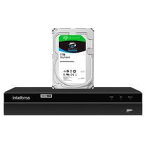 DVR Gravador de vídeo Intelbras 4 canais MHDX 1204 Detecção Inteligente de Movimento + HD Seagate SkyHawk 1TB