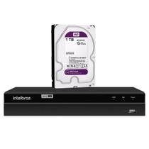 DVR Gravador de vídeo Intelbras com 4 canais MHDX 1204 Detecção Inteligente de Movimento 1TB Purple