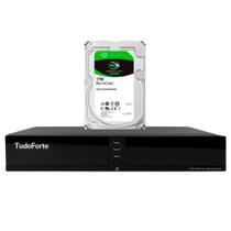 DVR Gravador de Vídeo Tudo Forte TFHDX 3316 16 Canais com Detecção Facial e de Movimento + HD 1TB BarraCuda