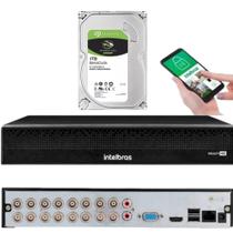 Dvr Gravador Stand Alone Intelbras MHDX 1016c de 16 canais com 1tb e Detecção inteligente Pessoas