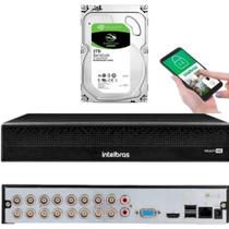 Dvr Gravador Stand Alone Intelbras MHDX 1016c de 16 canais com 3tb e Detecção inteligente Pessoas