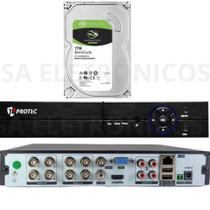 Dvr Stand Alone 8 Ch Protec Full Hd 1080n com Aplicativo Qr Code Remoto + HD 1TB