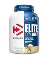 Dymatize Elite 100% Whey Protein Powder, 25g de proteína, 5,5g de BCAAs e 2,7g de L-leucina, rápida absorção e digestão rápida para uma recuperação muscular ideal, gourmet, 5 libras de baunilha 80 onças