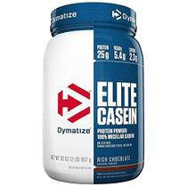 Dymatize Elite Casein Protein Powder, Slow Absorbing with Muscle Building Amino Acids, 100% Micellar, 25 g Protein, 5.4 g BCAAs & 2.3 g Leucine, Helps Overnight Recovery, Rich Chocolate, 32 Oz