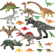 E EAKSON Dinosaur Toys for Kids and Boys,Realistic Looking Dinosaurs Action Figures Set, incluindo T-Rex, Velociraptor etc,27 Pcs for Kids Girls Age 3-7 Party Favors, Presentes de Aniversário.