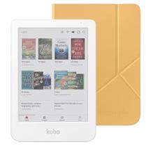 E-Reader Kobo Clara Colour 6" branco com estojo amarelo