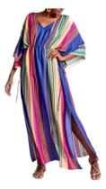 E0440 Vestido Longo Plus Size Casual Saída De Praia Solto V37 E0440 Vestido Longo Plus Size Casual Saída De Praia Solto V37
