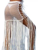 E0809-Saia Feminina Franja Luxo Chique Ano Novo Réveillon Jl658