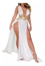 E0907 -Vestido Longo Sexy Fenda Réveillon Festa Decote Luxo E0907 -Vestido Longo Sexy Fenda Réveillon Festa Decote Luxo