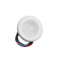 e1168 Luminária Circular de Embutir Cabine Branca Com Luz Led Branco