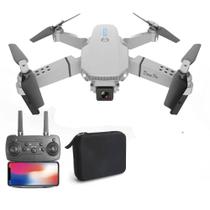 E88 Drone 2024: WiFi, Câmera 4K HD, Fotos/Vídeos, Suporte p/ Celular - Pro