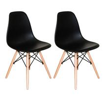 Eames Eiffel Jogo De Cadeiras Pé Palito Assento Preto