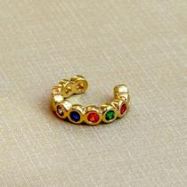 Ear Cuff Dourado Colorido - Ajustável sem Furo Rose Ear Cuff Dourado Colorido - Ajustável sem Furo Rose