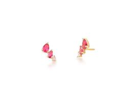 EAR CUFF MINI COM GOTAS EM DEGRADÊ ROSA BANHADO A OURO - Acessório Elegante EAR CUFF MINI COM GOTAS EM DEGRADÊ ROSA BANHADO A OURO - Acessório Elegante