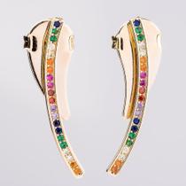 Ear Cuff Prata Rainbow