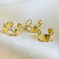 Ear Hook Piercing Fake Trio Corações