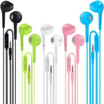 Earbuds, fones de ouvido, Jogteg com microfone, pacote com 5, com fio Earbuds, fones de ouvido, Jogteg com microfone, pacote com 5, com fio