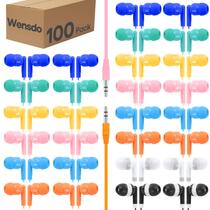Earbuds Wensdo HY01 Bulk Classroom, pacote com 100 fones de ouvido Earbuds Wensdo HY01 Bulk Classroom, pacote com 100 fones de ouvido