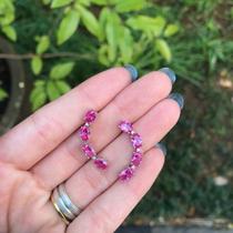 Earcuff turmalina pink 4 ovais