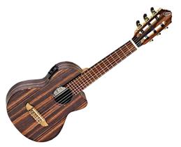 Ébano acústico/elétrico de 6 cordas Guitalele Ortega RGL5 EB-CE