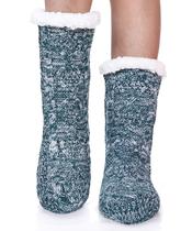 EBMORE Calcetas Pantuflas para Mujer, Peludas, Calientes, Antideslizantes, Azules