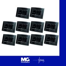 Ebony Tomada Alto Brilho 2p+t 20a para Movel Sleek Margirius Kit Com 10