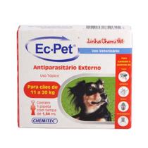 Ec Pet Chemitec com 1 Pipeta de 1,34ml para Cães de 11 a 20kg
