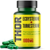 Ecdisterona + Turkesterona 95% 1000MG suplemento 2X Mais (120 Cápsulas) Ciclodextrina Sintetizada em Laboratório para Absorção Máxima Beta Ecdysterone, Ajuga Turkestanica Extrato * Turkestrone, Be Huge