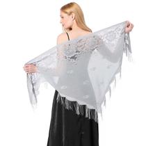 Echarpe de Renda Xale Franja Sofisticação e Elegância Luxo