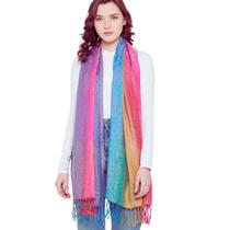 Echarpe Lenço Pashmina Seda Indiano Cachecol Xale Estampado -