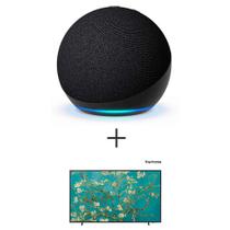 Echo Dot (5" geração) Smart Speaker com Alexa Amazon Preto + Smart TV Samsung The Frame QLED 4K 55" Polegadas 55LS0