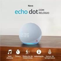 Echo Dot (5 geração) Speaker com Relógio e Alexa Música, informação e Casa Inteligente - AZUL