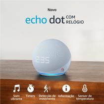 Echo Dot 5ª geração com Relógio Smart speaker com Alexa Lançamento - Amazon