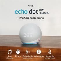 Echo Dot 5ª geração com Relógio Smart speaker com Alexa Lançamento