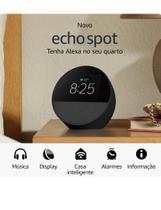 Echo Spot (2024) com Alexa: Despertador inteligente com som vibrante e Alexa Cor Preta - Amazon