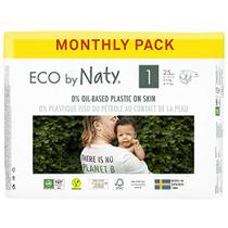 Eco por Fraldas de Bebê Naty - Fraldas Ecológicas baseadas em plantas, ótimas para pele sensível ao bebê e ajuda a prevenir vazamentos (Tamanho 1, 100 Contagem)