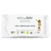 Eco por Naty Aloe Vera Baby Wipes Lenços à base de plantas, lenços compostáveis e lenços hipoalergênicos recém-nascidos, ótimo para pele sensível ao bebê (672 Contagem - 12 pacotes de 56)
