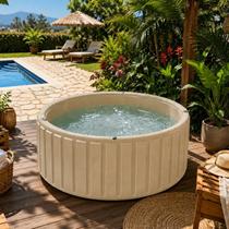 Eco Spa Standard: Banheira de Hidromassagem Portátil com Jatos de Hidromassagem Ouro Fino Bege