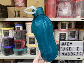 Eco Tupper Plus 2 Litros - Garrafa Verde com Tampa e Suporte