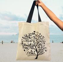 Ecobag 100% Algodão Sustentavel Cor Cru Arvore Familia