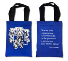 Ecobag 3d - martins fontes - elefantes de bicicleta- azul