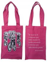 Ecobag 3d - martins fontes - elefantes de bicicleta - rosa