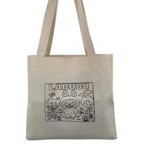 Ecobag Boobie Goods Estampa Labubu Mini Bolsa Algodão Cru