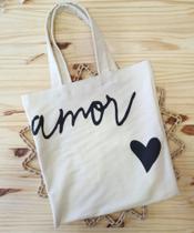Ecobag com frase amor - 1 unidade