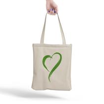Ecobag Coração Desenho Bolsa de Praia Feminina Grande Tecido Costura de Algodão Cru Ecológica 30x40